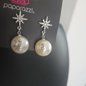 paparazzi Cosmic Character White Earrings NWT